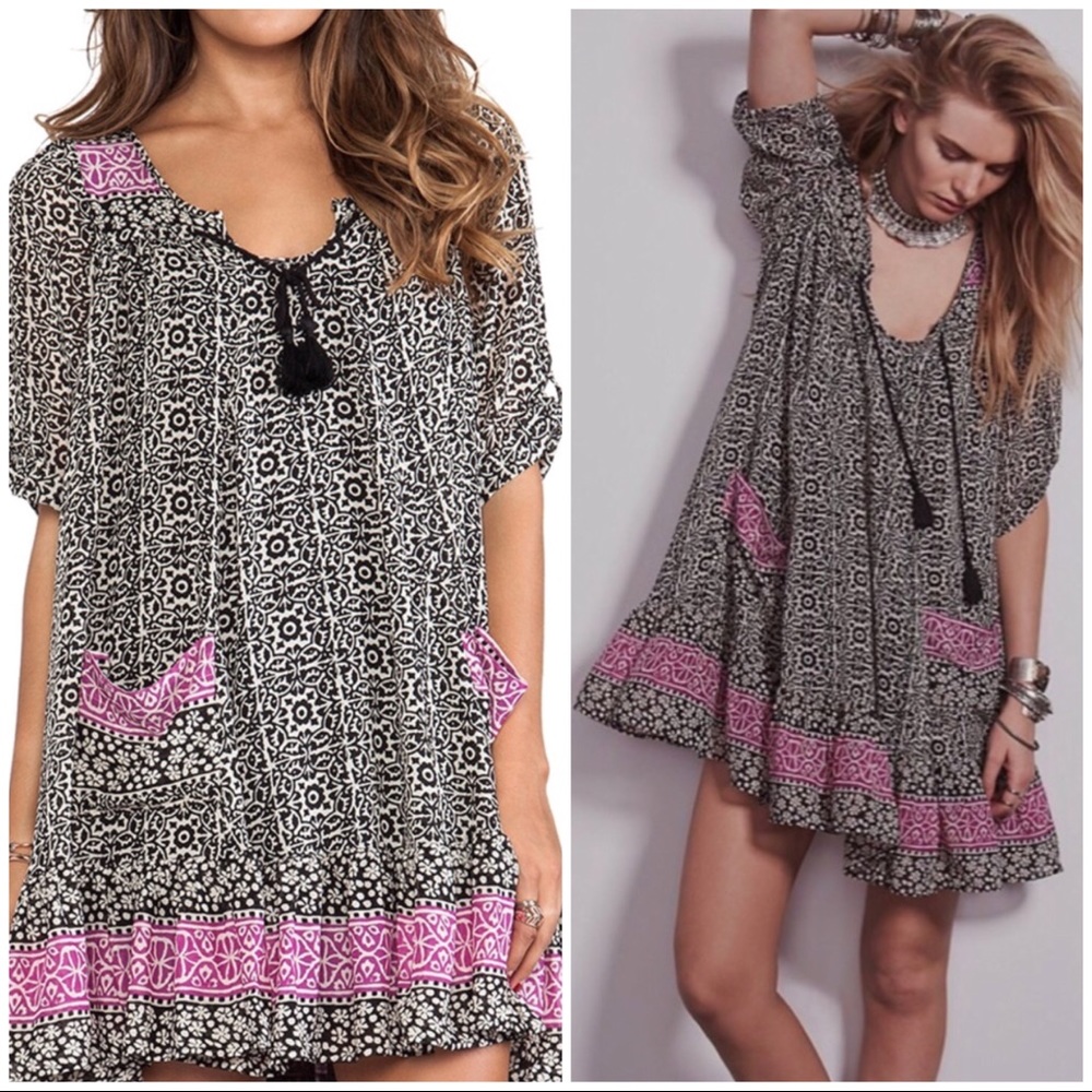 Free People Penny Lane babydoll chiffon dress